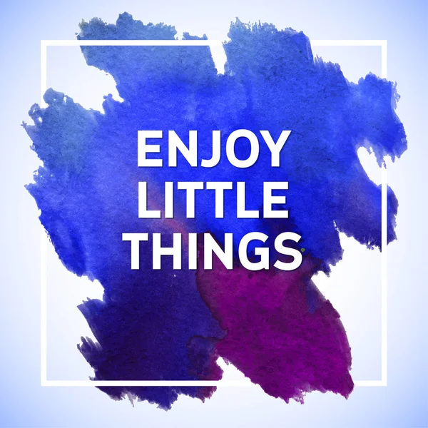 Enjoy Little Things motivation square acrylic stroke poster. Tex — Stock Vector