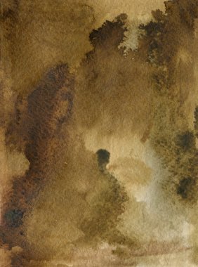 Watercolor Coffee Color Water Paper Background. Abstract brown raster illustration. 