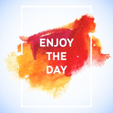 Motivation square watercolor stroke poster. Text lettering of an