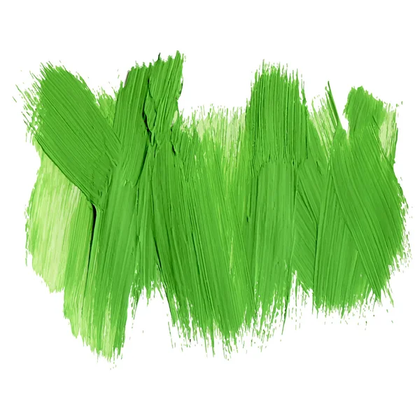 Groene acryl penseelstreken — Stockvector