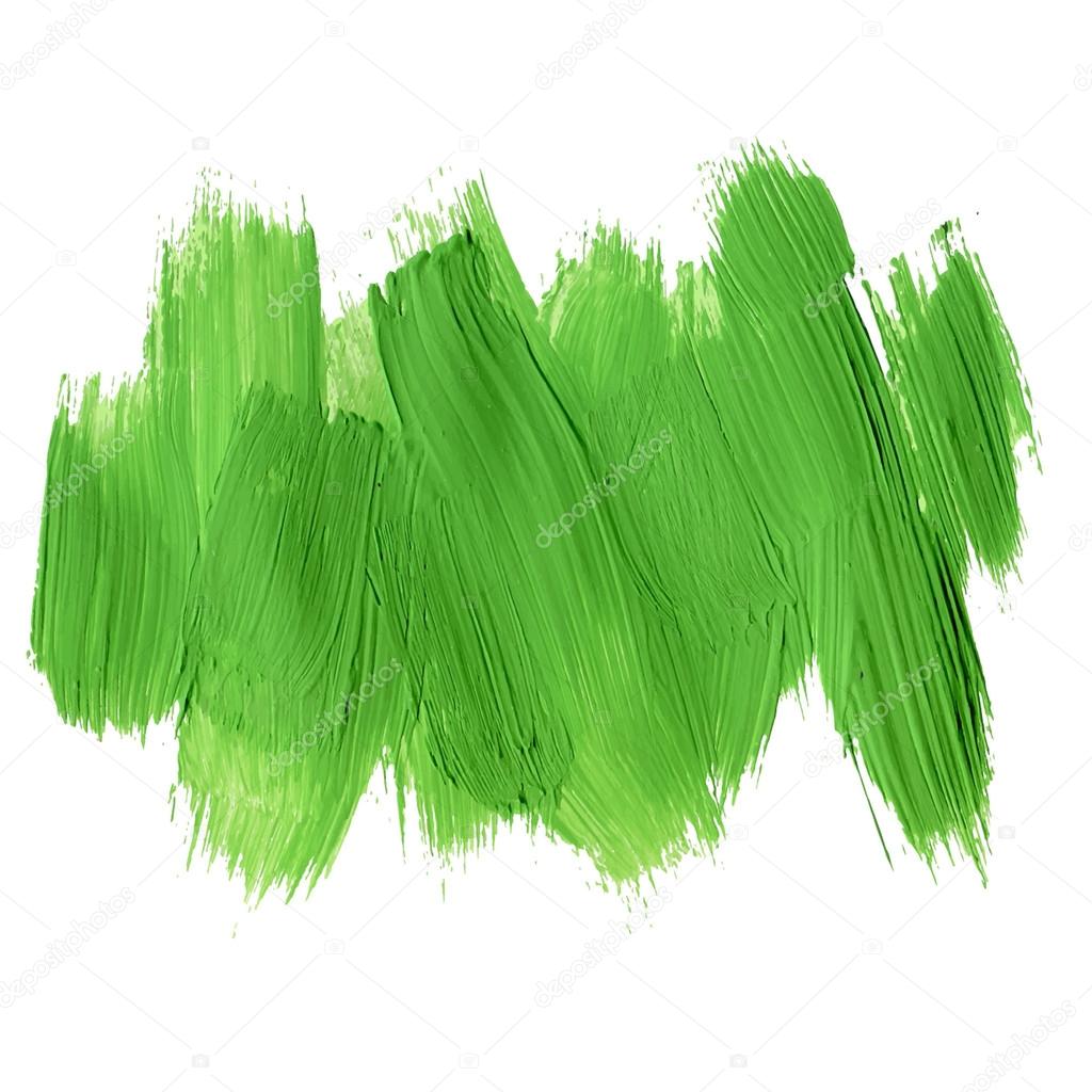 Green acrylic brush strokes