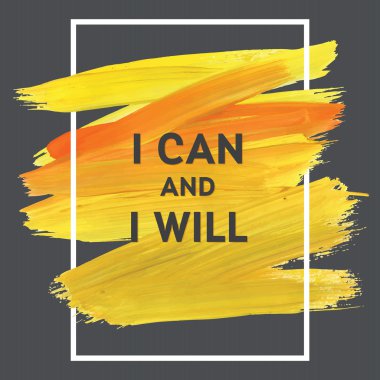 Motivation square yellow poster.