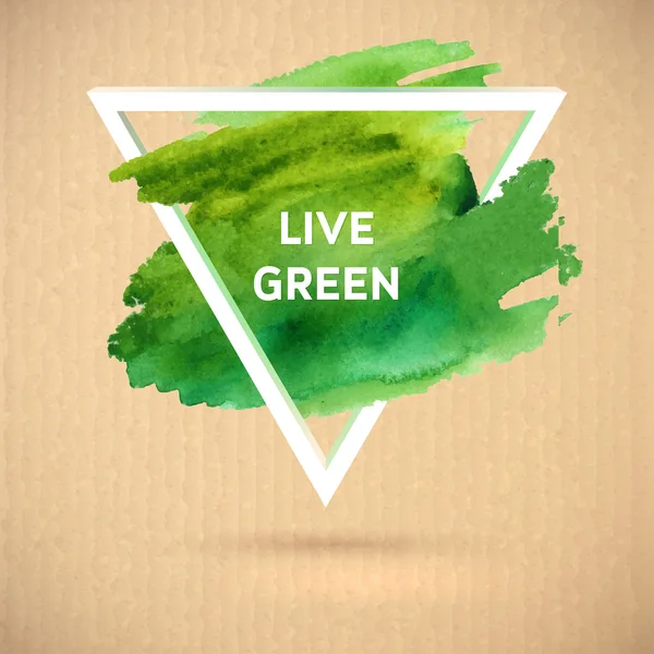 Watercolor  green ecology banner — Stock Vector
