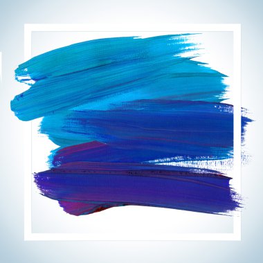 Square acrylic stroke poster template fot text lettering  or inspirational saying. Paint Stain Card Raster Design