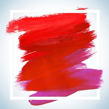 Square acrylic stroke poster template fot text lettering  or inspirational saying. Paint Stain Card Raster Design