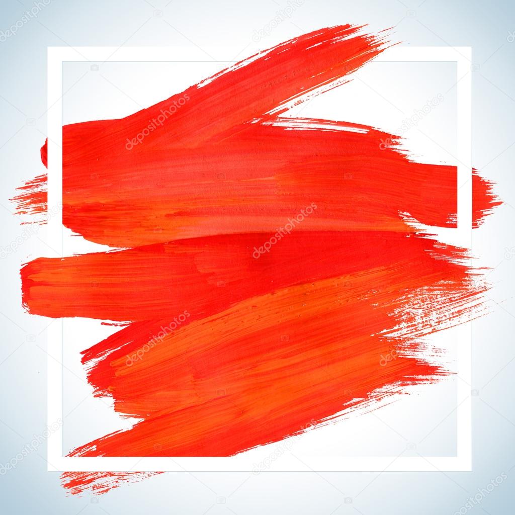 Square acrylic stroke poster template fot text lettering or