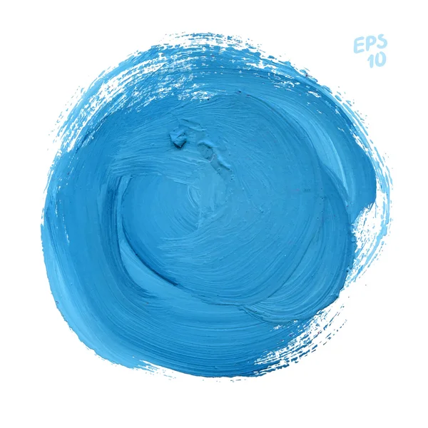 Blue round watercolor paint stain — Stock Vector