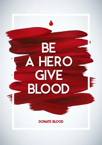 Poster donatore motivazione donatore di sangue . — Vettoriale Stock