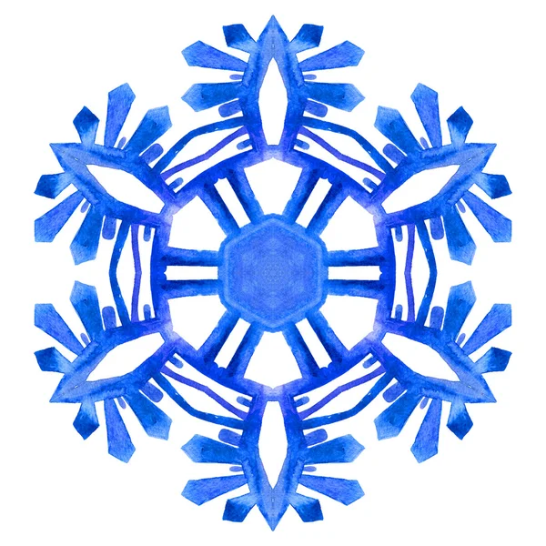 Акварель-снежинка — стоковое фото