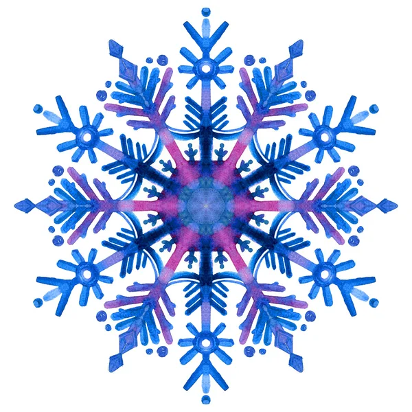 Acuarela Copo de nieve Ilustración —  Fotos de Stock