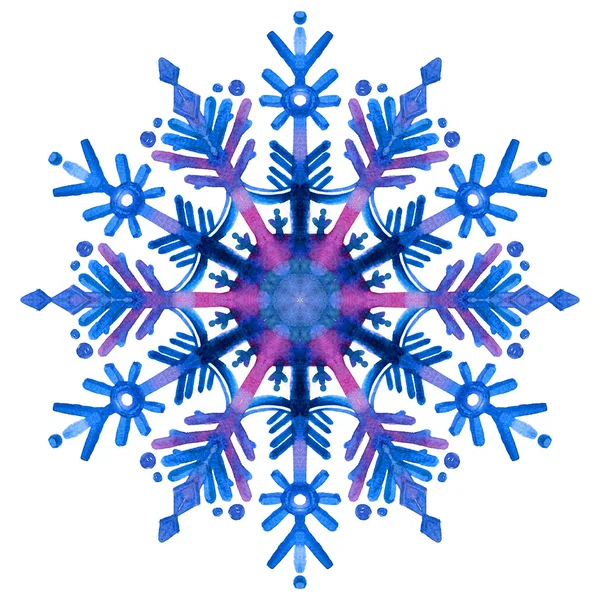 Illustrazione del fiocco di neve acquerello — Foto Stock