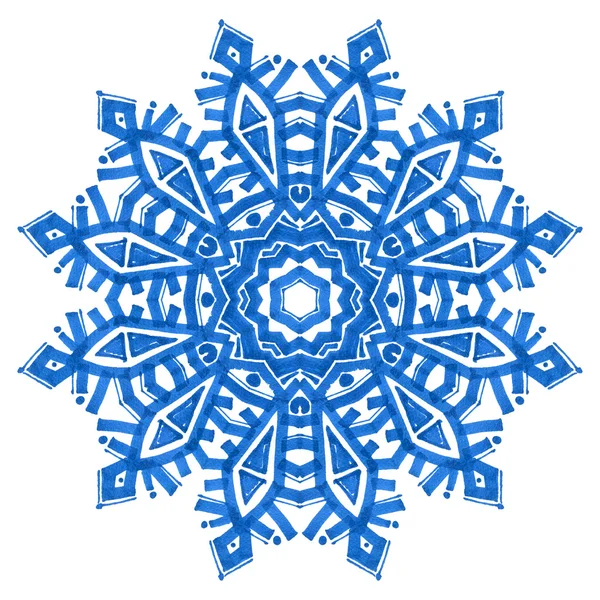 Акварель-снежинка — стоковое фото