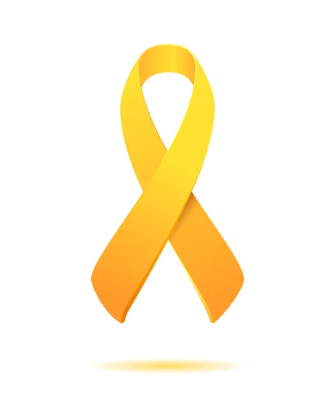 Ruban d'or - Sensibilisation au cancer chez les enfants . — Image vectorielle