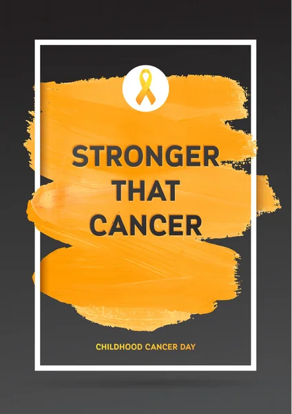 Αφίσα συνειδητοποίησης καρκίνου παιδικής ηλικίας. — Διανυσματικό Αρχείο