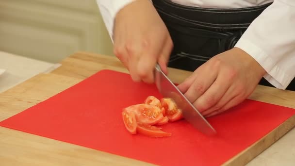 Chopping food ingredients — Stock Video