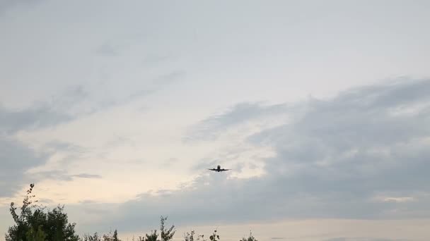 飞机在天空降落 — 图库视频影像