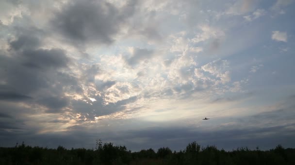 A Sky leszállás a repülőgép — Stock videók
