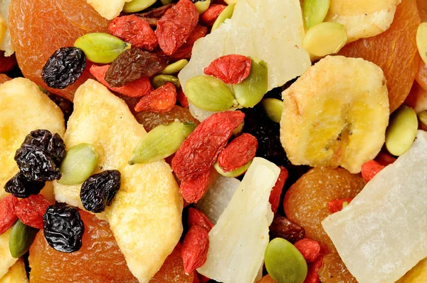 Dried fruits on background — Stock Photo, Image