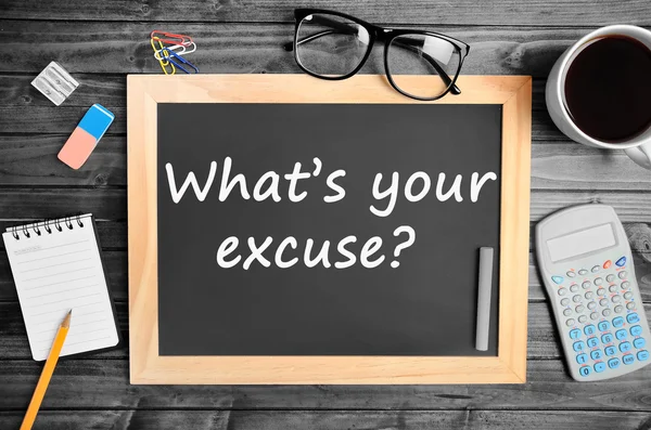 Pregunta ¿Cuál es tu excusa? —  Fotos de Stock