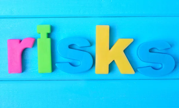 Risks word on table — Stock Photo, Image