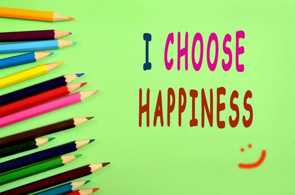 As palavras que eu escolho felicidade no fundo — Fotografia de Stock
