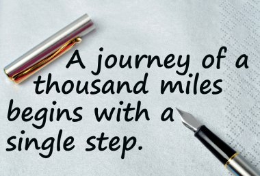 A journey of a thousand miles begins with a single step clipart