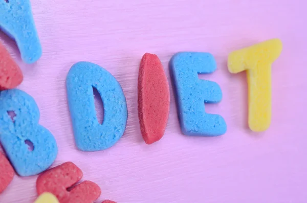 Das Wort Diät auf dem Tisch — Stockfoto
