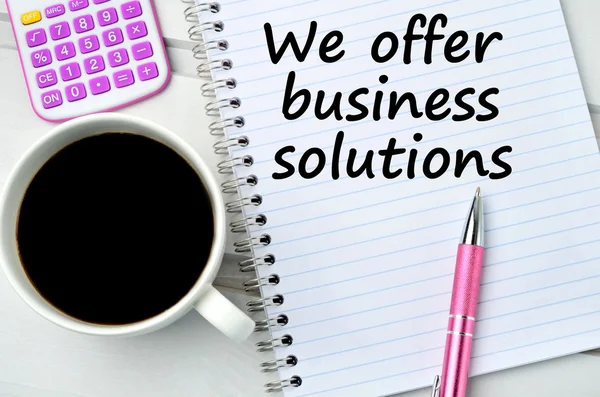 The words We offer business solutions — Stock Photo, Image