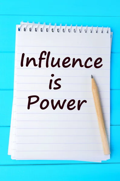 The words Influence is power on notebook — Stock Photo, Image
