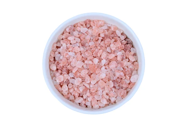 Cuenco de cerámica con sal rosa — Foto de Stock