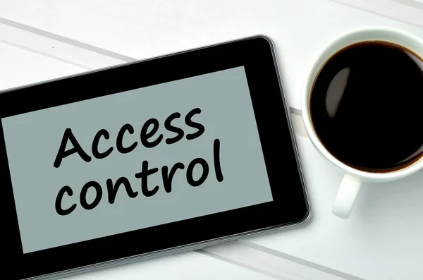Controle de acesso em tablet digital — Fotografia de Stock