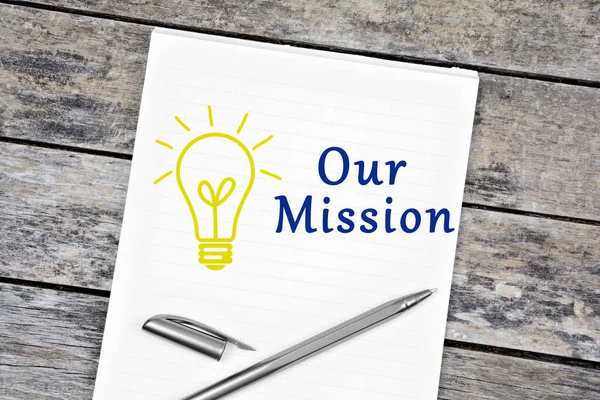Nuestra Palabra Misión Primer Plano Página Del Cuaderno — Foto de Stock