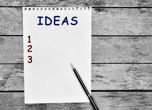 Ideas Palabra Página Del Cuaderno —  Fotos de Stock