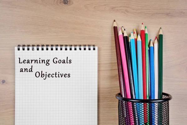 Learning Goals and Objectives words on notebook page