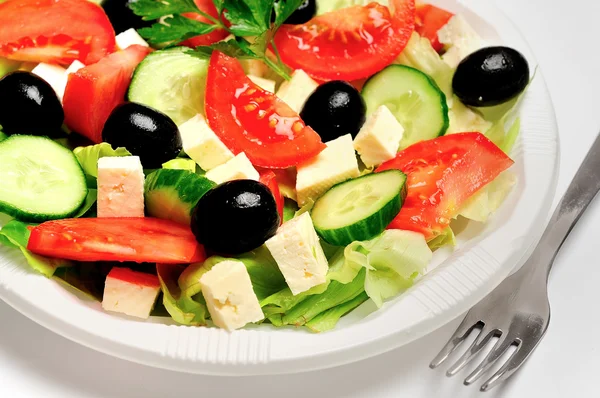 Plaat met salade — Stockfoto