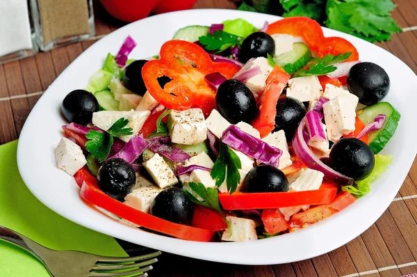 Plate with salad — Stock Photo, Image