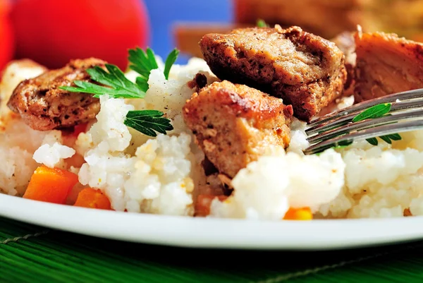 Risotto mit Fleisch — Stockfoto