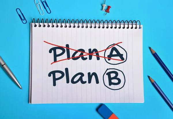 Plan A, plan B-ord – stockfoto