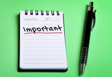 Önemli kelime üstünde defter