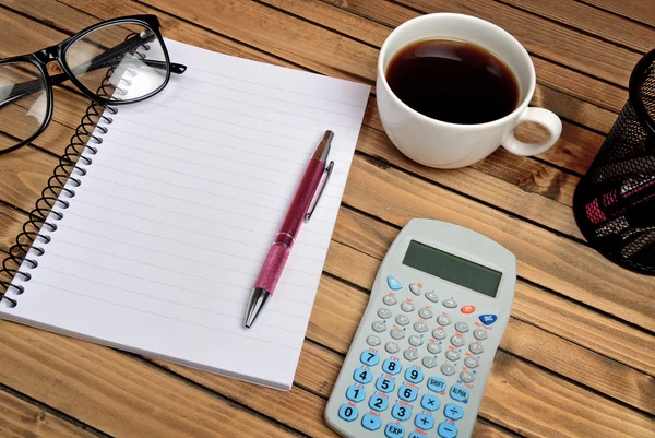 Caderno e material de escritório — Fotografia de Stock