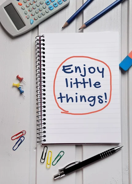 Enjoy little things word — Stock Photo, Image