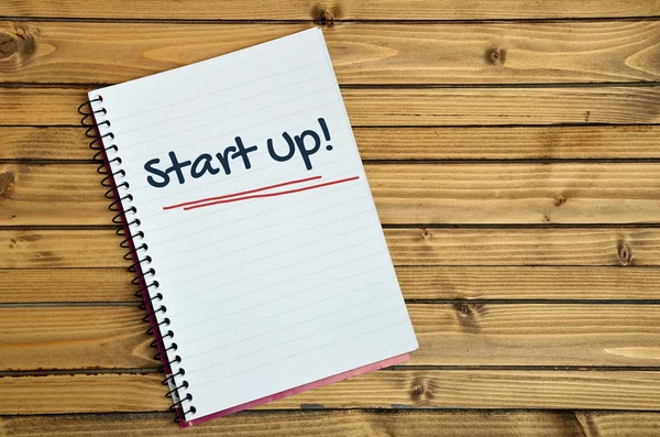 Start up word on notebook — Stock Photo, Image