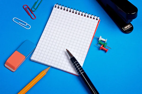 Notebook and office supply — Stock Photo, Image