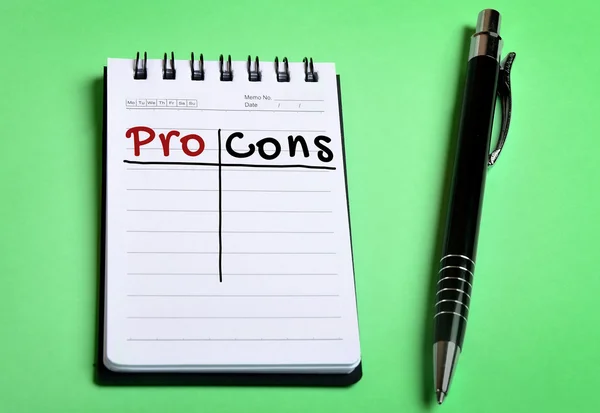 Pro Cons word — Stock Photo, Image