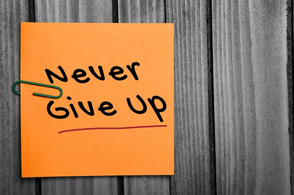 Never give up word — Stock Photo, Image