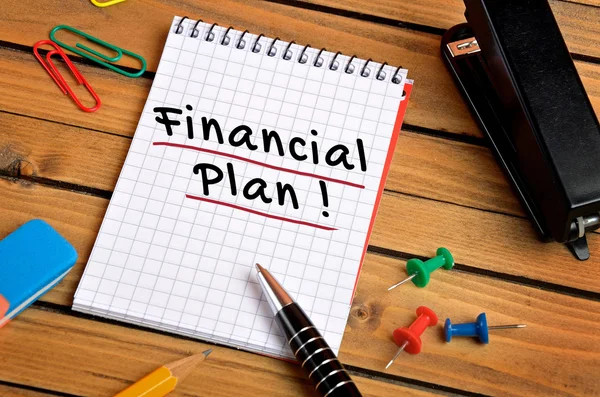 Financial plan word — Stock Photo, Image