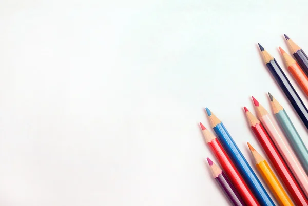 Πολλά πολύχρωμα μολύβι — Φωτογραφία Αρχείου