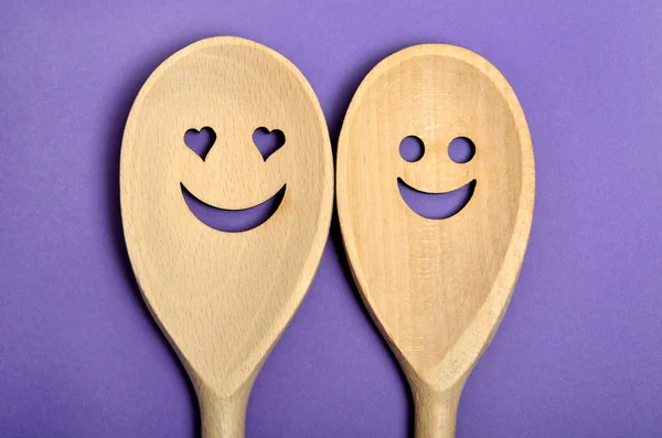 Happy wooden spoon — Stock Photo, Image