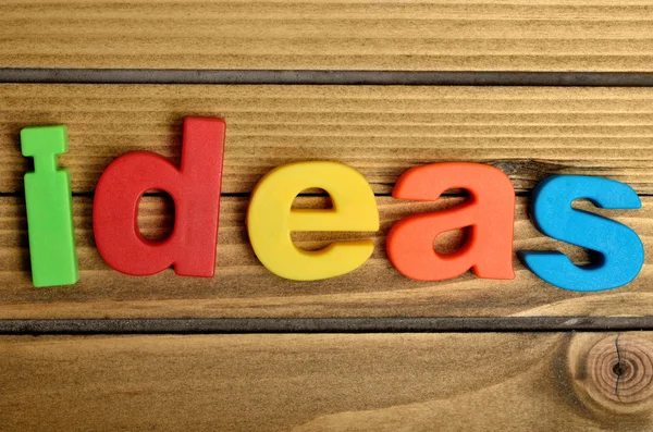 Ideas word on table — Stock Photo, Image