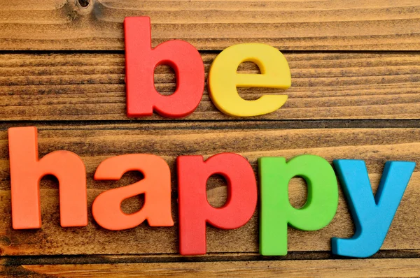 Be happy word — Stock Photo, Image